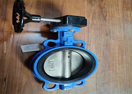 Worm Gear ดำเนินการ Wafer Butterfly Valve พร้อม Pin 1.0 / 1.6mpa Ductile Iron
