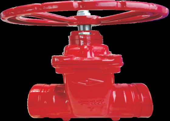 Soft Seal Grooved End Gate Valve, การ์ดเหล็กดัดอ่อนไม่ขึ้น Stem Gate Valve